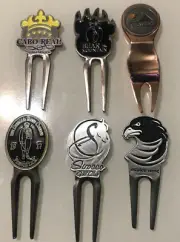 6 Divot Tools, 5 Magnetic, & 2 Ball Markers… SEE PICTURES!