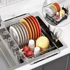 in Sink Dish Drying Rack - Dish Drainers with Drainboard for Kitchen Counter