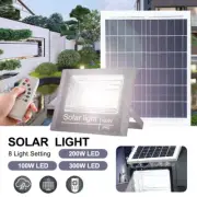 LED Solar Light Street Flood Sensor Remote Outdoor Garden Security Lamp NEW