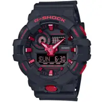 在飛比找ETMall東森購物網優惠-CASIO G-SHOCK 經典紅黑 時尚雙顯腕錶 GA-7