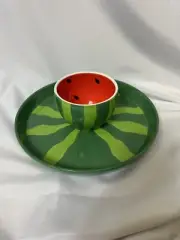 NIB DENNIS EAST INTERNATIONAL REVERSIBLE WATERMELON CHIP & DIP PLATE