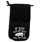 Bbq Rub My Butt Pull My Pork Smoker Grilling Barbecue Glove Double Oven Gloves