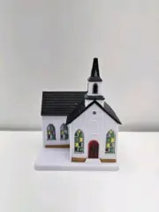Cobblestone Corners Winter Village Church Light Up White Chapel