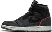 [Nike] Men's AIR Jordan 1 HIGH Zoom SH Basketball Shoe, Black Flash Crimson Wolf