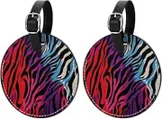[VTGHDEEQ] Luggage Tags for Suitcases,Travel Tags for Luggage,Black Stripe Red,2-Pc