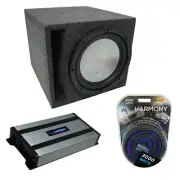 Universal Car Stereo Slotted S Port Single 12" Harmony A122 Sub Box & HA-A800.1