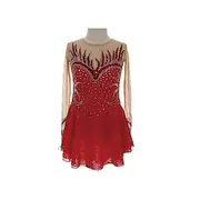 Figure Skating Dress Women's Girls' Ice Skating Dress Patchwork Thumbhole Mesh Spandex Stretchy Training Practice Professional Skating Wear Thermal Warm Crysta