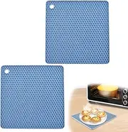 Trivet Silicone - Set of 2 - Heat Resistant up to 230°C, Non Slip and Easy to Clean, Made of Food Grade Silicone, Multi Use for Hot Pots, BBQs, and Everyday Meals (Light Blue)