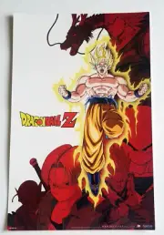 Dragon Ball Z Super Saiyan Goku Poster SDCC 2009 Exclusive 11x17 RARE Funimation