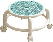 Fenteer 360° Rotating Stool with Wheels for Easy Movement, Blue, as described
