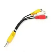 3.5mm Mini AV Male 3-RCA Female Audio Video Cable Stereo Headphone Jack Adapter