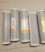 5-Pack CTO Carbon Block Water Filter 10"x2.5" Replacement for Whole House RO 5μm