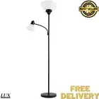 71 Inch Floor Dual Lamp Reading Light Metal Stand Living Room Office Black NEW
