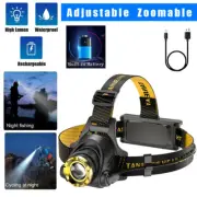 25000LM LED Headlamp Rechargeable Headlight Zoomable Head Torch Lamp Flashlight
