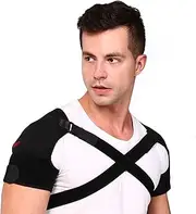 Shoulder Brace，Shoulder Brace for Men and Women, Adjustable Shoulder Support Brace, Double Shoulder Support Shoulder Wrap Protector, Shoulder Support for Pain Relief & Injury Preventio,L