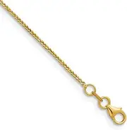 [JewelryWeb] 14k Solid Yellow Gold 0.7mm Sparkle Cut Wheat Chain Necklace 51 Centimeters Chain-Necklace for Women and Men