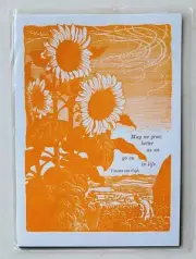 Vincent Van Gogh Quote Letterpress Linocut Handset Type