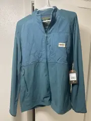 NWT HOWLER BROS Talisman Grid Fleece Full Zip Jacket Stash Pocket Dark Teal Sz L