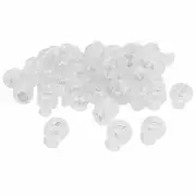Clear 8mm x 6mm Single Hole Round Head Spring Cord Locks Toggles 50 Pcs