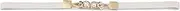 [Elerevyo] Women's Belt Thin Elastic Pearl Buckle Belts Decoration for Dresses Shirt Beige 65x1.3cm/25.6x0.5"