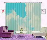 3D White cloud5 Blockout Photo Curtain Printing Curtains Drapes Fabric Window AU