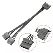 15 Pin SATA Male to 4 Pin Molex 2 Female IDE HDD Power Hard Drive Cable