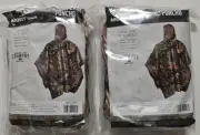 Camouflage Hunting Poncho Mossy Oak Break-Up Country Adult One Size Lot of 2 New