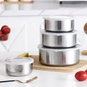 5Pcs Mixing Bowls with Lids Stainless Steel Mixing Nesting Bowl Set VV