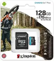 Kingston 128GB Canvas Go Plus microSDXC Card + Adapter, Up to 170MB/s