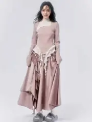 Irregular fungus ribbon velvet skirt