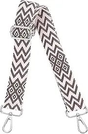[uxcell] Purse Straps Replacement Crossbody, 1.5 Inch Wide Shoulder Bag Strap Adjustable Canvas Straps for Handbag Wallet Clutch Bags with Silver Buckle, Pink Purple Geometrical