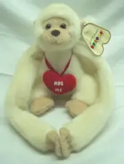 Aurora CUTE "HUG ME" WHITE BANANA HUGS MONKEY 6" Plush STUFFED ANIMAL TOY NEW