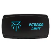 BLUE Dual Back-lit Rocker Switch Laser Etched 20A INTERIOR LIGHT Horizontal