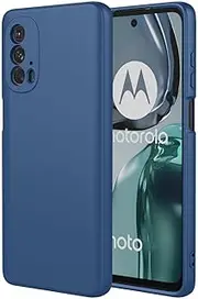 [BORYA] Silicone Case for Motorola Edge 20 Pro 5G, Ultra Thin Silky Soft Touch Shockproof Mobile Phone Case, Premium TPU Protective Case, Scratch-Resistant Microfibre Lining Case Cover, Blue