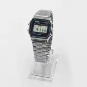 CASIO metal band digital watch A-158WA-1UWDF Unisex SILVER Original New