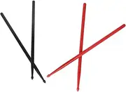 Yardwe 2 Pairs Drum Sticks Percussion Instrument Tools Durable Red Color for Beginners and Strong Elasticity for All Drum Styles