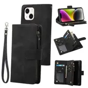 Wallet Case Compatible with iPhone 13 (6.1 inch), Premium PU Leather Zipper