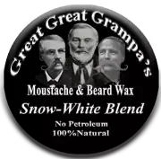 WHITE Mustache & Beard Wax - "Snow-white" Blend - Mild, Medium or Stiff hold