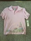 NWT ALFRED DUNNER AMAZING Pink Blue COLORS PRINT BEAD TRIMS Polo Petite