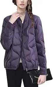 [Generic] Women Winter Long Sleeve Light Warm Thickened White Duck Down Padding Puffer Coat