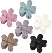 Non-Slip Large Claw Clips for Women - 3.15 Inch Matte Daisy Hair Accessories, Strong Hold for Thick and Thin Hair, 6 Pack