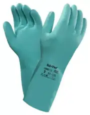 Ansell Sol-Vex NITRILE CHEMICAL RESISTANT GLOVES 5-Pairs Green- Size 8, 9 Or 10