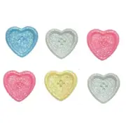 Pastel Glitter Hearts - Easter Spring- Sewing Craft Scrap - Shelly's Buttons