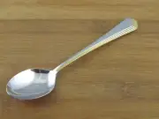 Yamazaki NEW Stainless RAMONA GOLD Oval Soup Spoon 7 1/4" Flatware Silverware