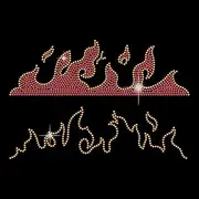 SUPERDANT Fire Flames Iron On Rhinestones Heat Transfer Vintage Costume T Shirt Crystal Heat Transfer T Shirt Crystal Hot Fix Rhinestone Bling DIY Sticker for T Shirts Vest Jacket