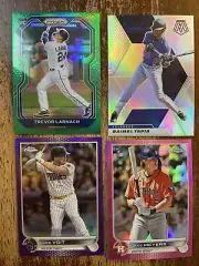 2021 Panini Prizm #55 Trevor Larnach Rookie Green Prizm. 4 Card Refractor Lot