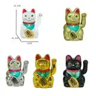 Money Saver Chinese Lucky Cat Waving Maneki Neko Gold Wealth Feng Shui