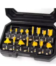 MNA Router Bits Set 15 Pieces W/carry Case Router Woodworking Tools NEW