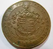 HANDSOME BU 1909 AYP WORLD'S FAIR IN SEATTLE WITH CITY SEAL SO-CALLED DOLLAR