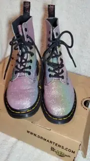 Dr. Doc Martens Pascal Rainbow Pink Glitter Boots Women/s US 6/ UK4 / EU 37
